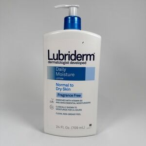 Lubriderm Daily Moisture Lotion Normal Dry Skin 24 Hour Moisture HUGE 24 oz NEW